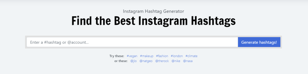 Instagram hashtag finder