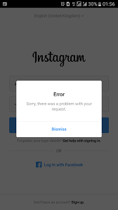 instagram log in error